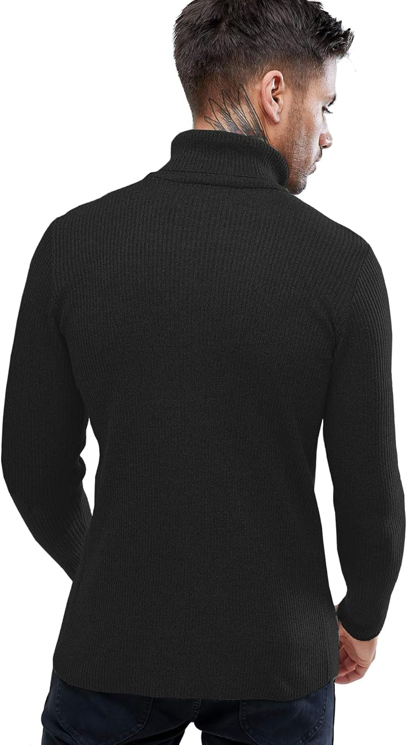 Mens Casual Basic Thermal Turtleneck Slim Fit Pullover Thermal Sweaters
