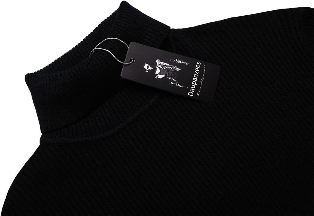 Mens Casual Basic Thermal Turtleneck Slim Fit Pullover Thermal Sweaters