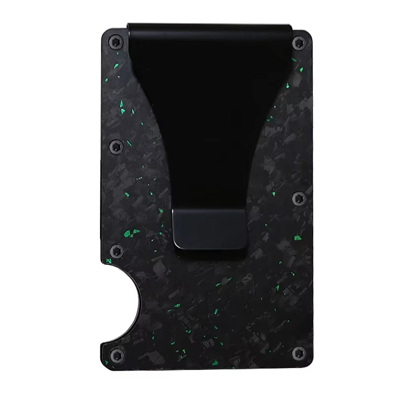 Carbon Fiber Metal Minimalist Slim Credit Card Holder Men Wallet Carteira for Men RFID Cashback Bank Cardholder Case Walet Money