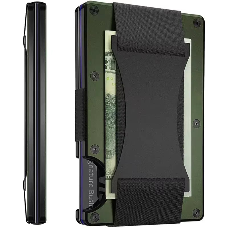 Carbon Fiber Metal Minimalist Slim Credit Card Holder Men Wallet Carteira for Men RFID Cashback Bank Cardholder Case Walet Money