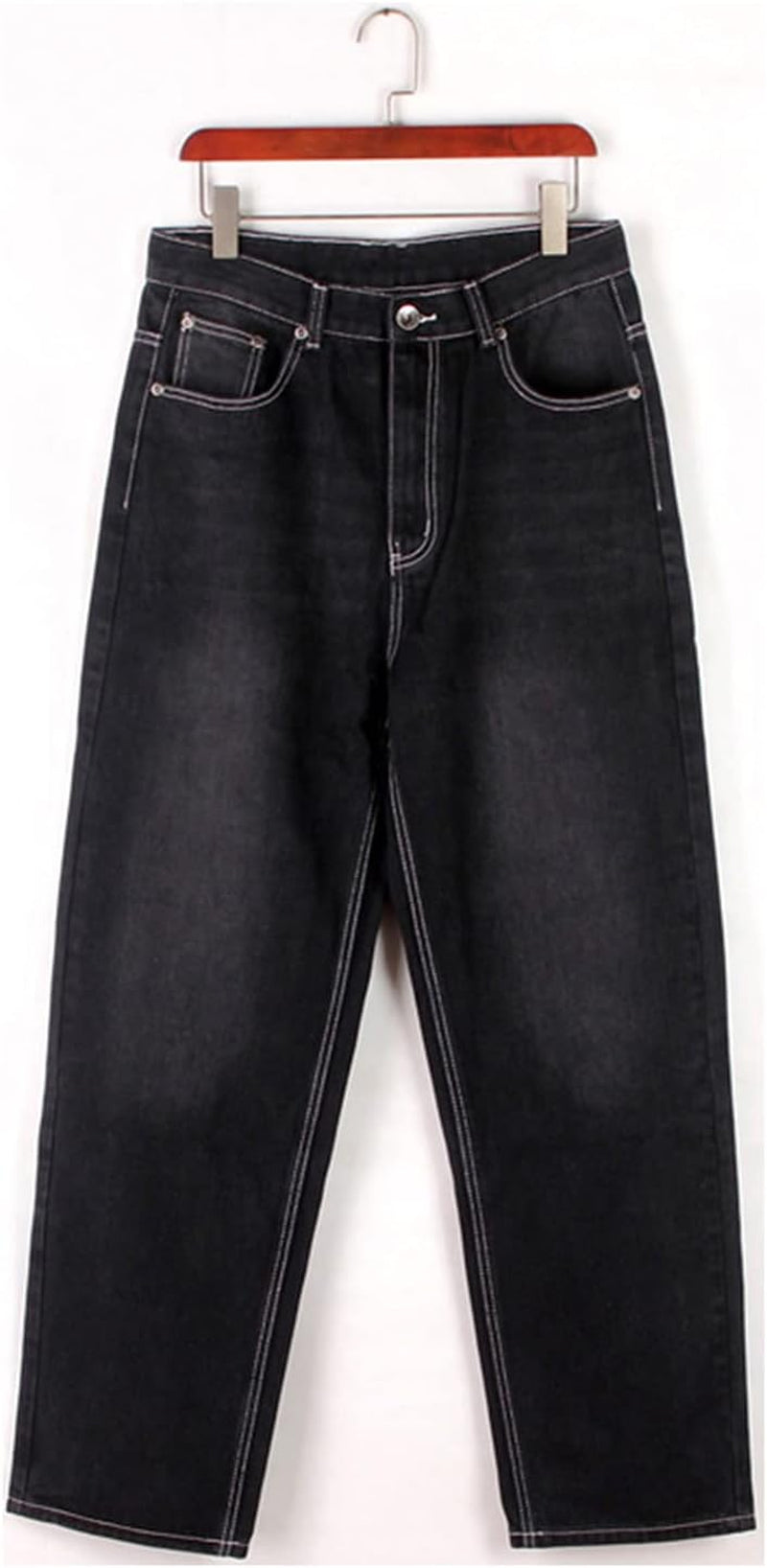 Men'S Baggy Hip Hop Jeans Wide Leg Y2K Skater Denim Pants Loose Fit Vintage Streetwear