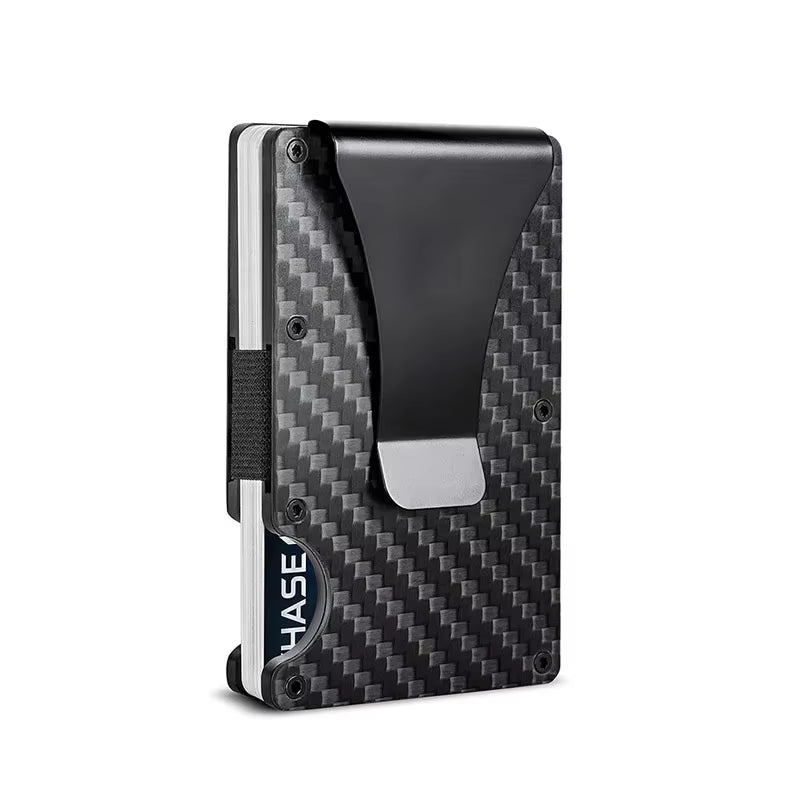 Carbon Fiber Metal Minimalist Slim Credit Card Holder Men Wallet Carteira for Men RFID Cashback Bank Cardholder Case Walet Money
