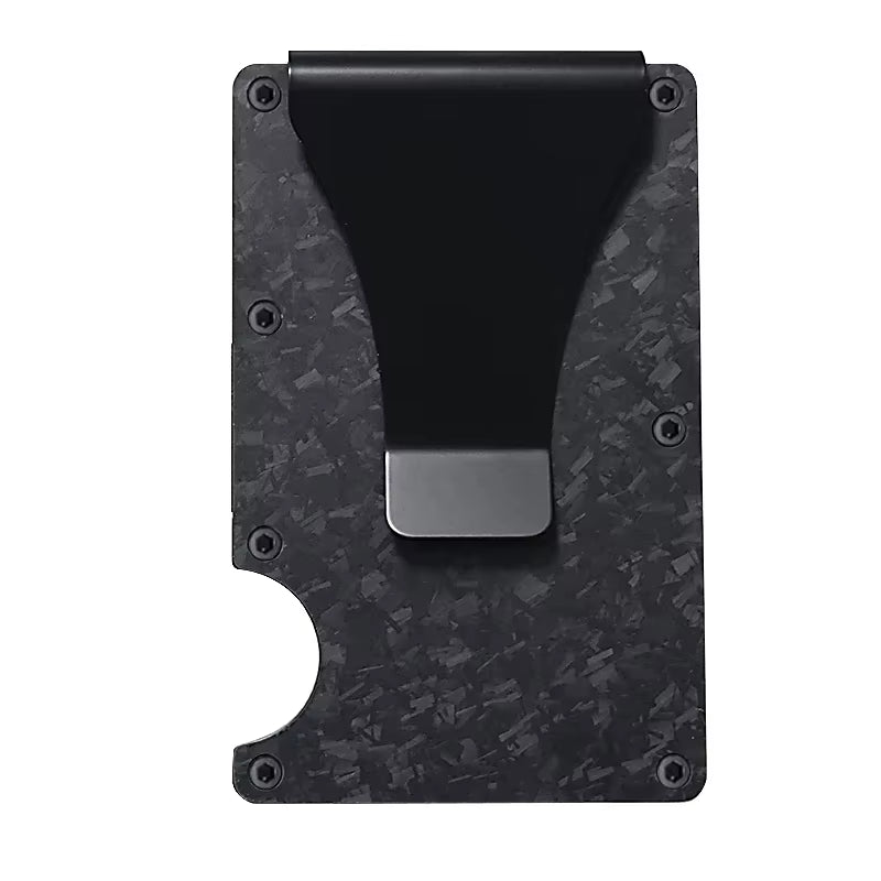 Carbon Fiber Metal Minimalist Slim Credit Card Holder Men Wallet Carteira for Men RFID Cashback Bank Cardholder Case Walet Money