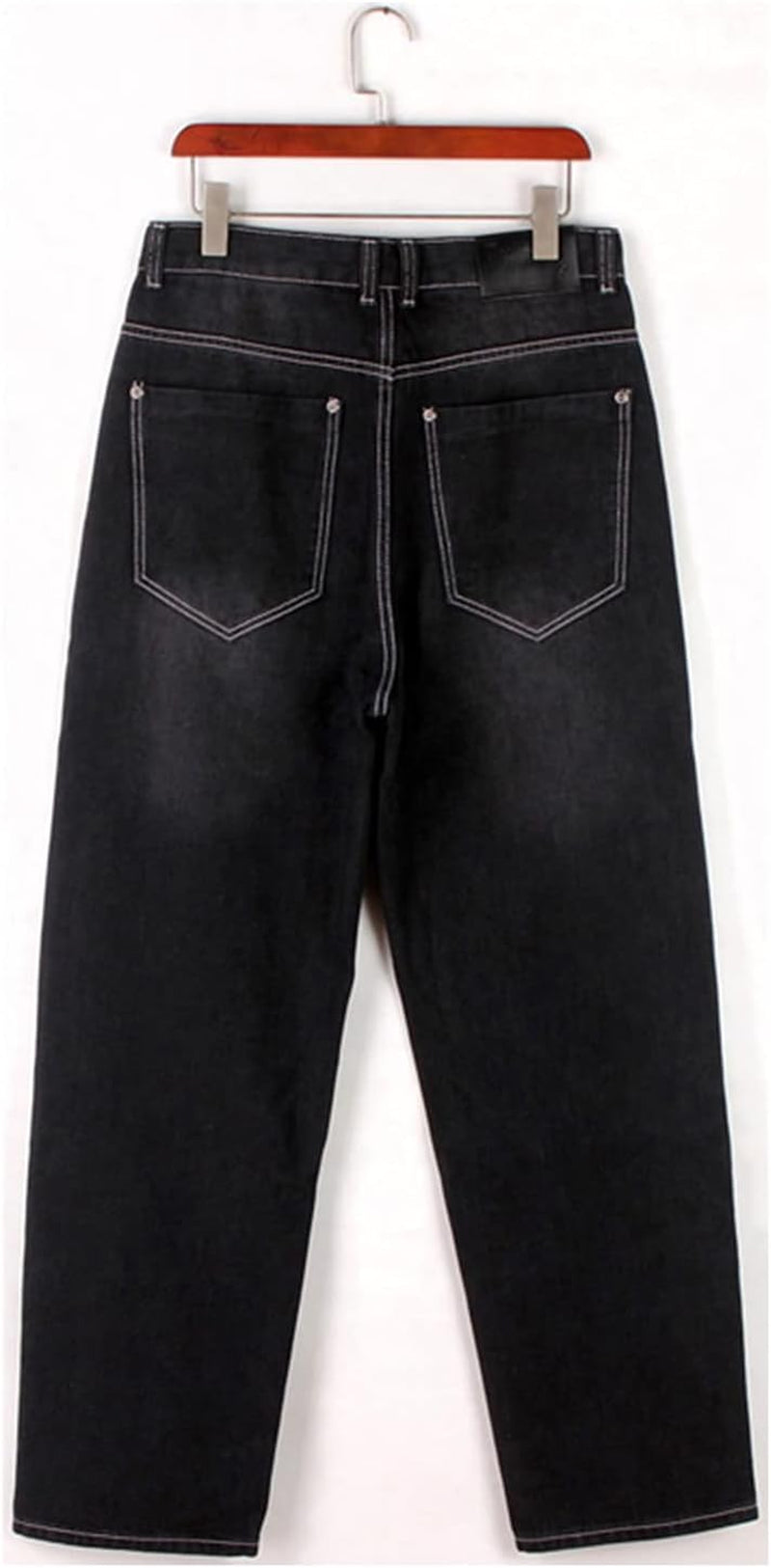 Men'S Baggy Hip Hop Jeans Wide Leg Y2K Skater Denim Pants Loose Fit Vintage Streetwear
